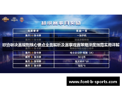 欧协联决赛规则核心要点全面解析及赛事观赛策略深度指南实用详解