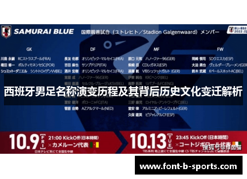 西班牙男足名称演变历程及其背后历史文化变迁解析 西班牙男足名称演变历程及其背后历史文化变迁解析